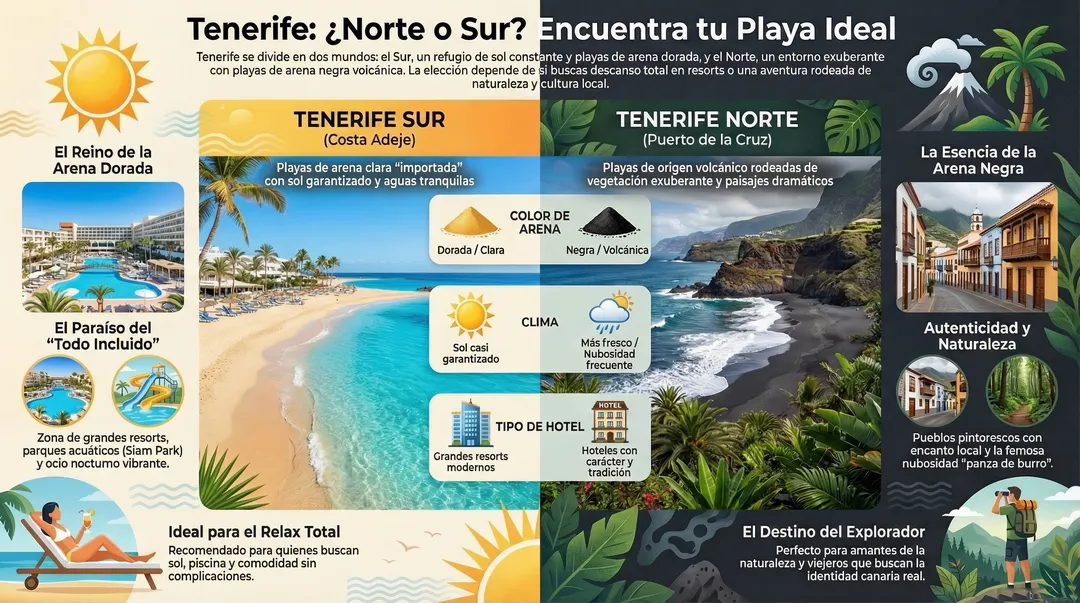 Tenerife norte vs sur playas hoteles