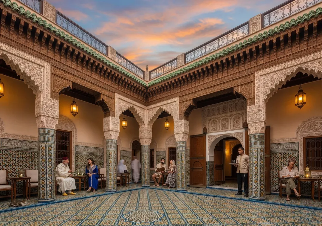 Alojamiento en riad auténtico durante viaje organizado a Túnez